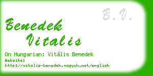 benedek vitalis business card