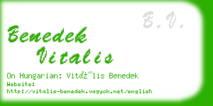 benedek vitalis business card